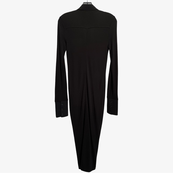 Helmut Lang Viscose Midi Shirt Dress Black Medium NWT - Picture 8 of 16